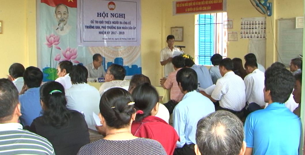Ban Nhân dân ấp Tiên Cường 2, xã Thạnh Thới An tổ chức hội nghị cử tri.