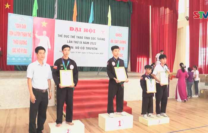 Thạnh Trị giành 14 Huy chương vàng môn võ cổ truyền tại Đại hội TDTT cấp tỉnh  