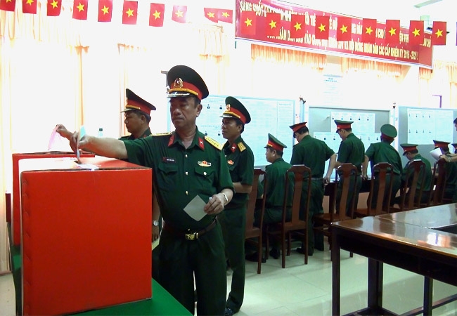 Bộ Chỉ huy quân sự tỉnh Sóc Trăng bầu cử ĐBQH, HĐND các cấp nhiệm kỳ 2016 – 2021 