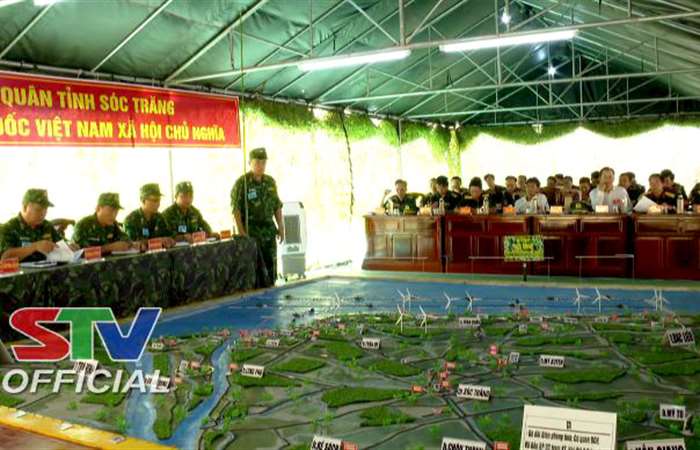 Bộ đội Biên phòng Sóc Trăng hoàn thành Diễn tập Chỉ huy - Tham mưu 1 bên 2 cấp trên bản đồ, có một phần thực binh