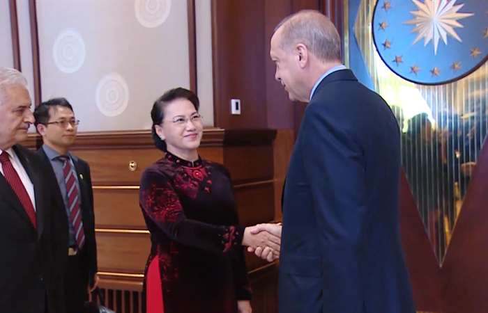 Chủ tịch Quốc hội Nguyễn Thị Kim Ngân tiếp kiến Tổng thống Thổ Nhĩ Kỳ