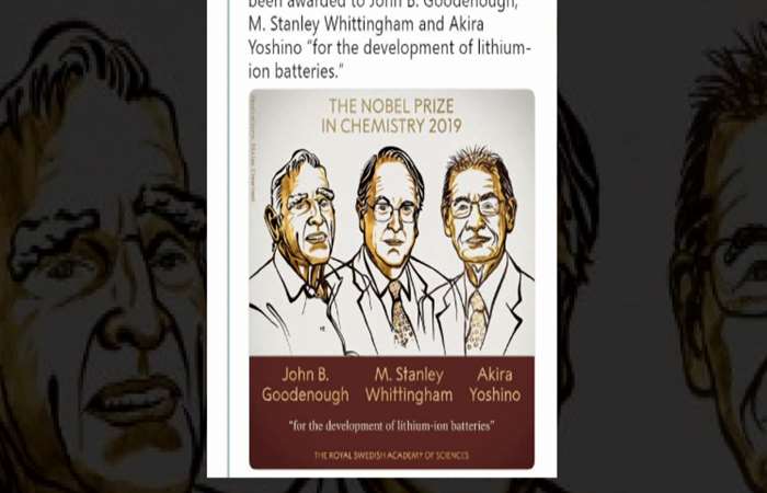 Công bố Giải Nobel Hóa học 2019