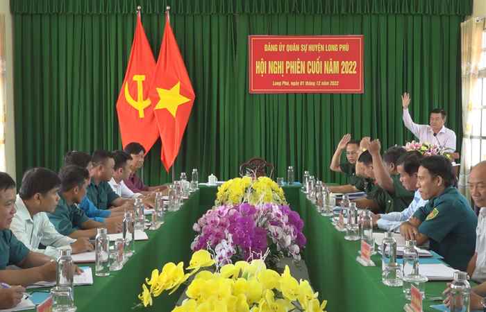 Phiên họp cuối năm 2022 của Đảng ủy Quân sự huyện Long Phú 