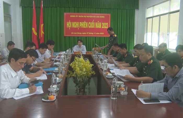 Cù Lao Dung: Hội nghị Đảng ủy Quân sự huyện phiên cuối năm 2023 