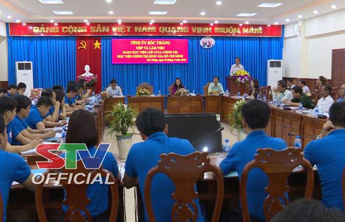 Lãnh đạo Tỉnh ủy Sóc Trăng tiếp đoàn nghiên cứu thực tế của Học viện Chính trị Quốc gia Hồ Chí Minh.  