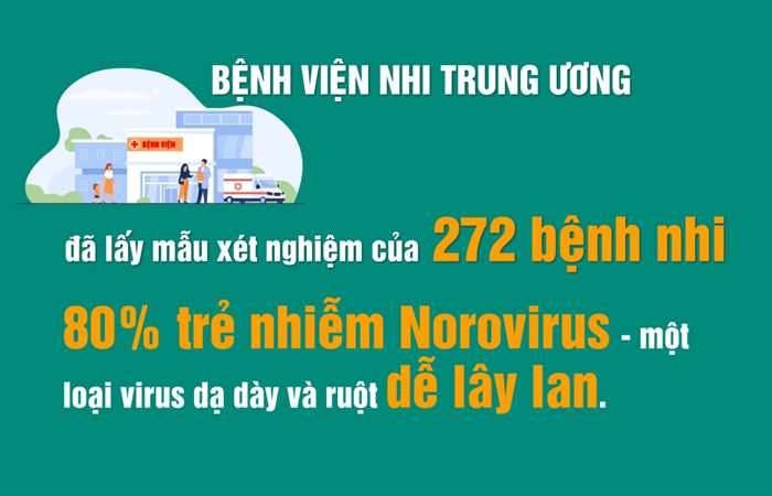 Nhiều trẻ bị nôn, tiêu chảy là do virus Norovirus