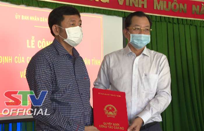 Ông Trần Trọng Khiêm được bổ nhiệm làm Phó Giám đốc Sở Nông nghiệp và Phát triển nông thôn tỉnh Sóc Trăng