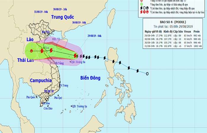 Thông tin khẩn cấp về cơn bão số 4