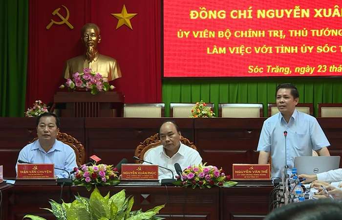 Thủ tướng Chính phủ Nguyễn Xuân Phúc làm việc với Ban Thường vụ Tỉnh ủy Sóc Trăng