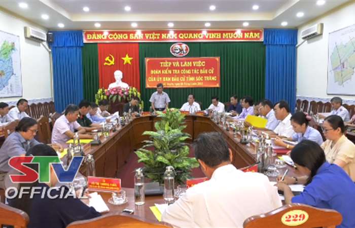 Ủy ban Bầu cử tỉnh Sóc Trăng kiểm tra công tác chuẩn bị bầu cử tại huyện Mỹ Xuyên