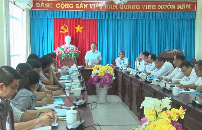 Ban cán sự Đảng Tòa án nhân dân tỉnh Sóc Trăng làm việc tại huyện Trần Đề