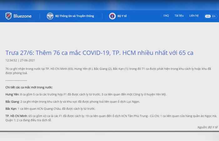 Bản tin chung tay phòng, chống dịch Covid - 19 (27-06-2021)