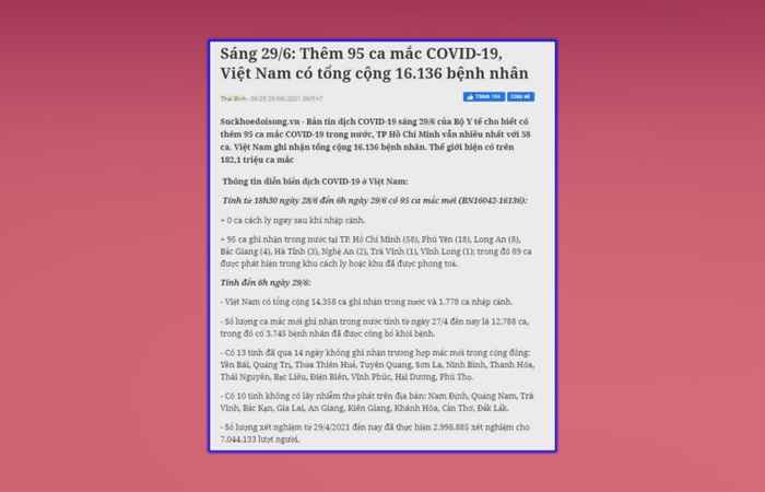 Bản tin chung tay phòng, chống dịch Covid - 19 (29-06-2021)