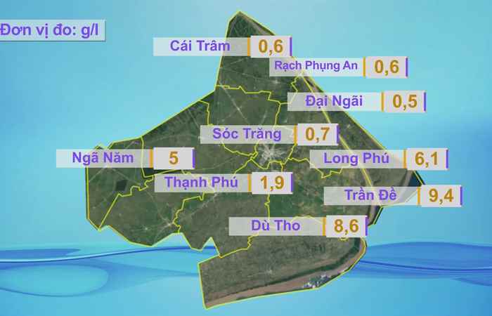 Bản tin tình hình xâm nhập mặn (09-05-2025)