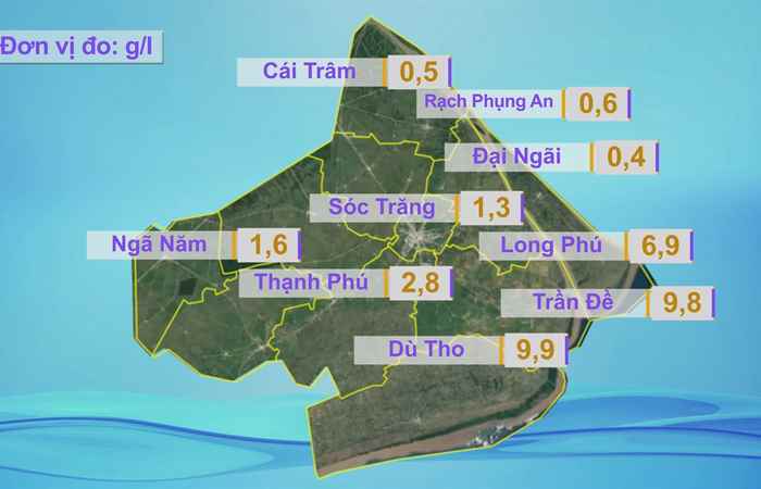 Bản tin tình hình xâm nhập mặn (17-05-2025)