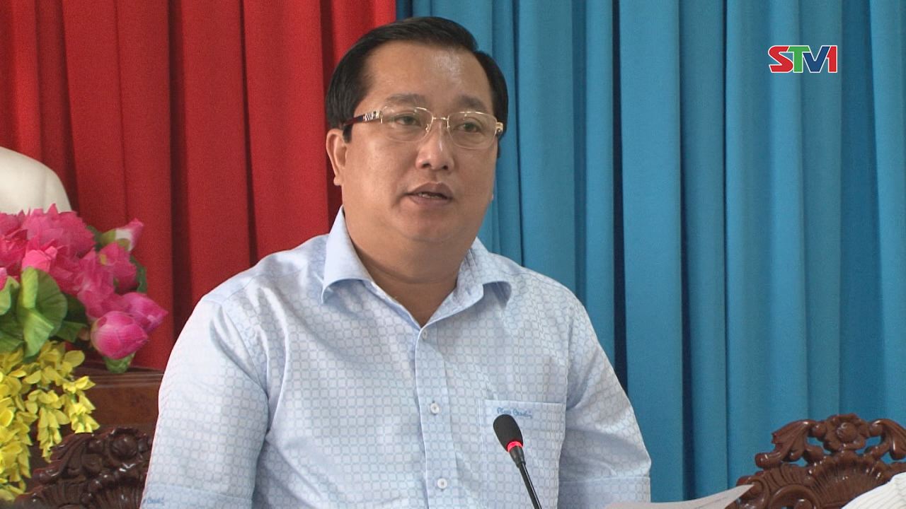 Chủ tịch UBND tỉnh Sóc Trăng làm việc tại Trần Đề về giải pháp ứng phó với hạn mặn 2017