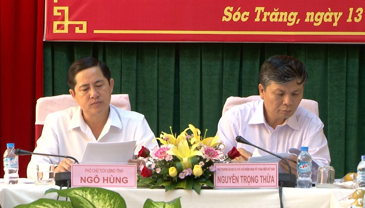 Ông Ngô Hùng - Phó Chủ tịch UBND tỉnh Sóc Trăng tiếp và làm việc với Đoàn kiểm tra của Ủy ban Quốc gia về Thanh niên Việt Nam