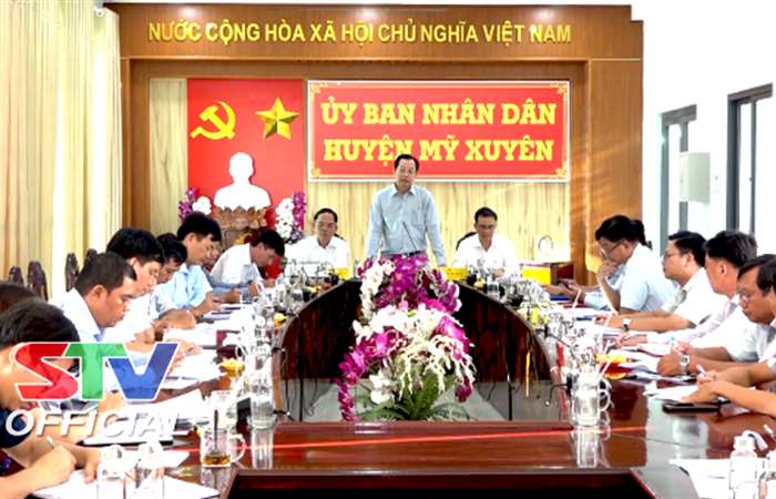 Lãnh đạo UBND tỉnh làm việc với huyện Mỹ Xuyên về tiến độ giải phóng mặt bằng Dự án đường Cao tốc