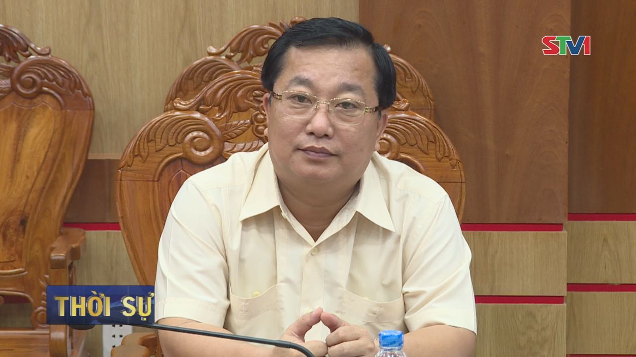 Lãnh đạo UBND tỉnh Sóc Trăng  tiếp đoàn công tác của Tổng Công ty Điện lực Miền Nam 