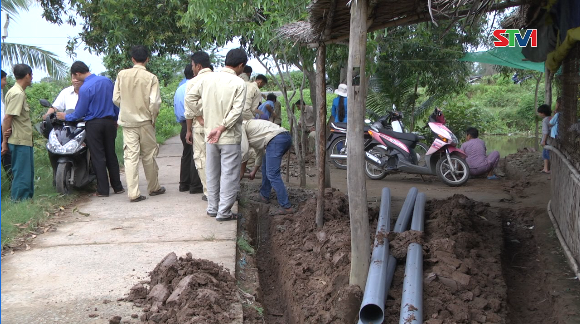 Khởi công công trình nối dài đường ống cấp nước sinh hoạt ứng phó với hạn, mặn tại huyện Trần Đề