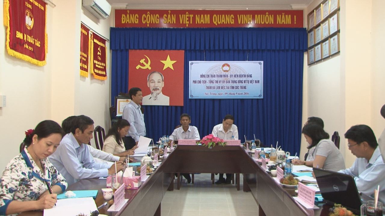 Đoàn công tác của Trung ương MTTQ Việt Nam làm việc tại Sóc Trăng