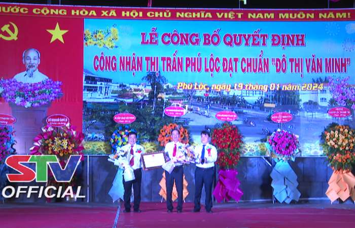 Thị trấn Phú Lộc (Thạnh Trị) đạt chuẩn Đô thị văn minh năm 2023